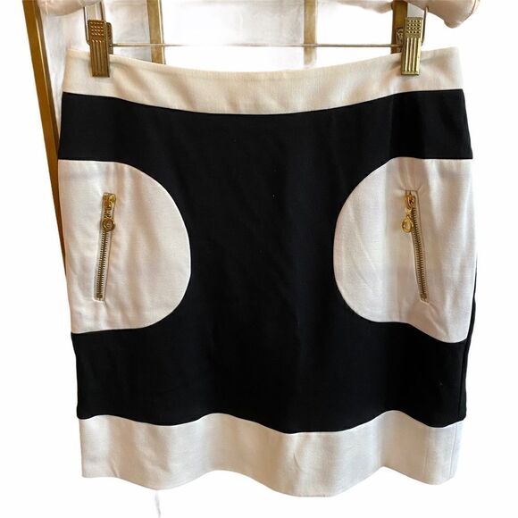 Patrizia Luca Black White Color Block Knit Skirt - Picture 1 of 5